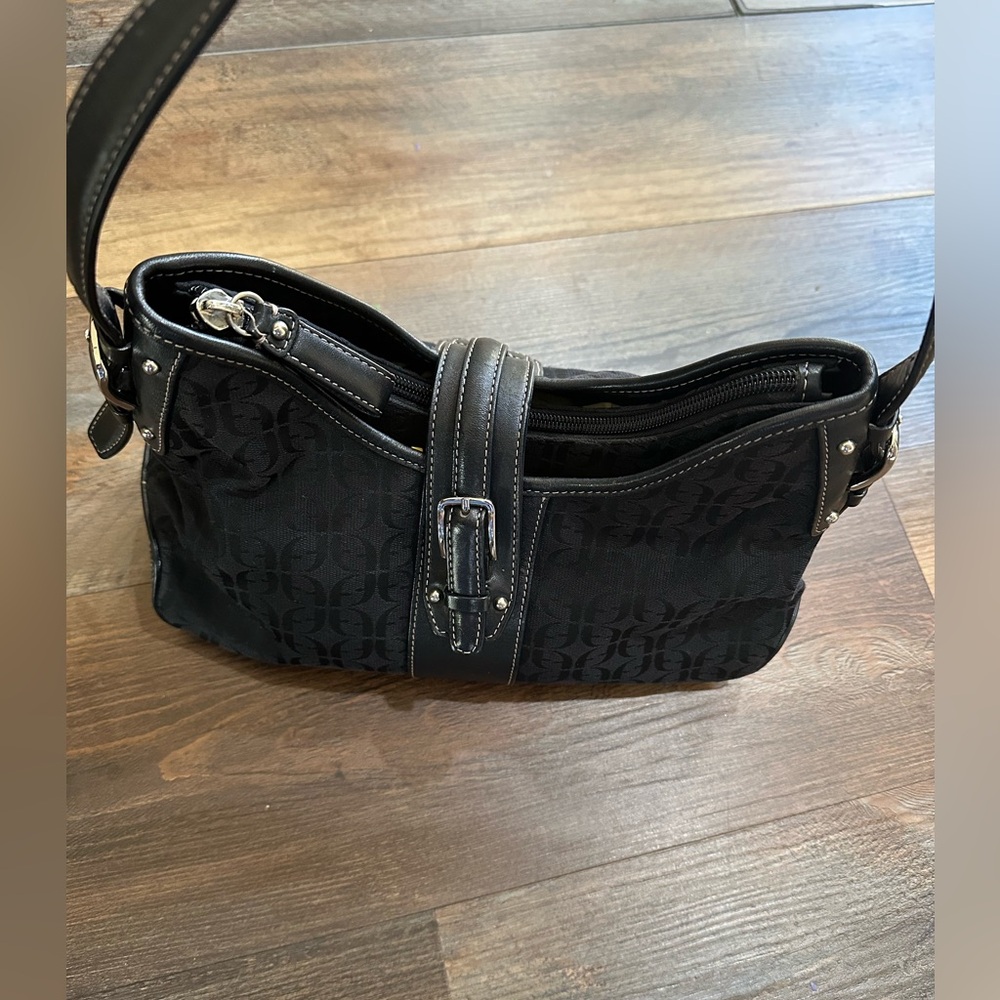 Fossil leather and fabric 3 pocket purse/handbag